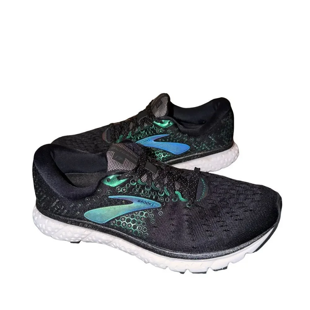 Brooks glycerin 17 Black with Teal Accent Athletic Running Shoe size 7.5 - Picture 2 of 6